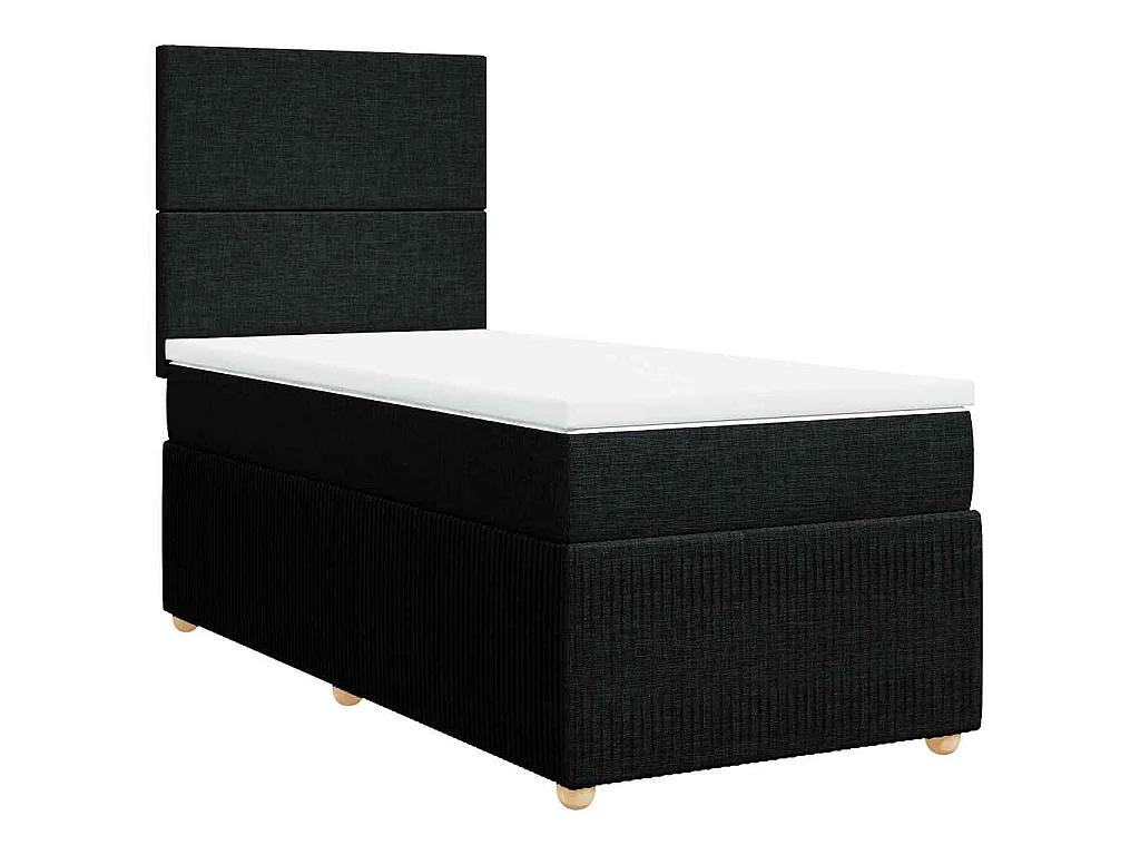 Boxspring met matras stof zwart 100x200 cm