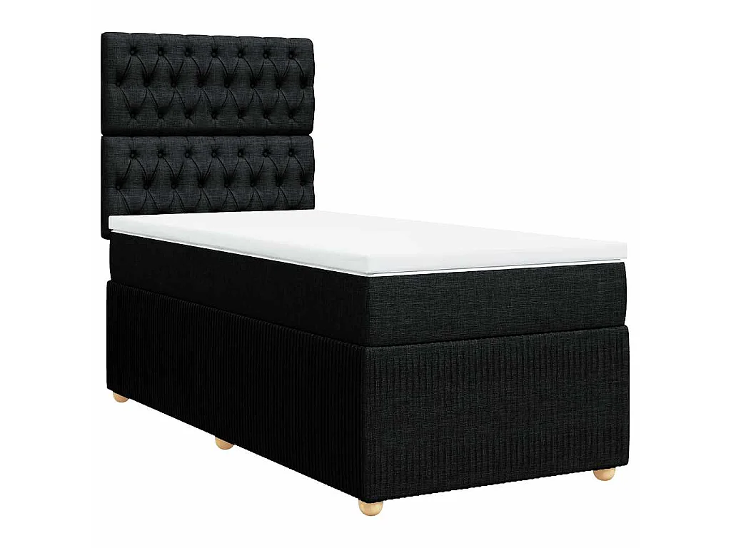 Boxspring met matras stof zwart 100x200 cm