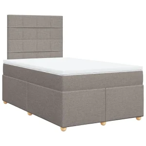 Boxspring met matras stof taupe 120×200 cm Boxspring met matras stof taupe 120×200 cm