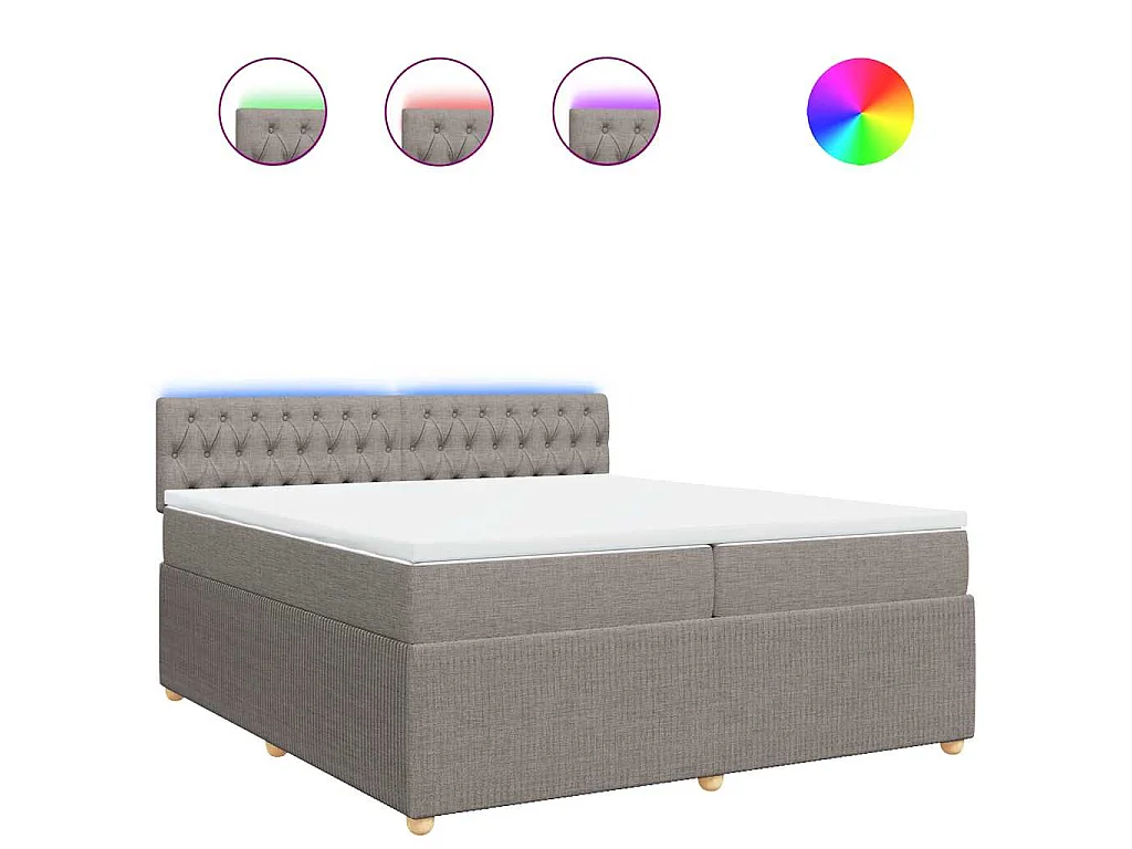 Boxspring met matras stof taupe 200x200 cm