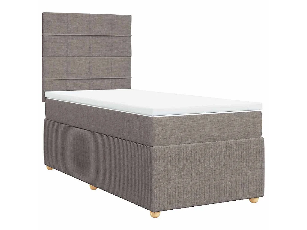 Boxspring met matras stof taupe 90x190 cm
