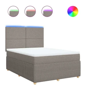Boxspring met matras stof taupe 140×190 cm Boxspring met matras stof taupe 140×190 cm
