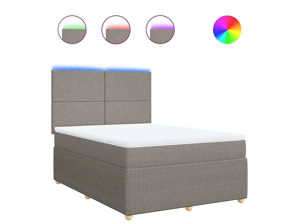 Boxspring met matras stof taupe 140x190 cm