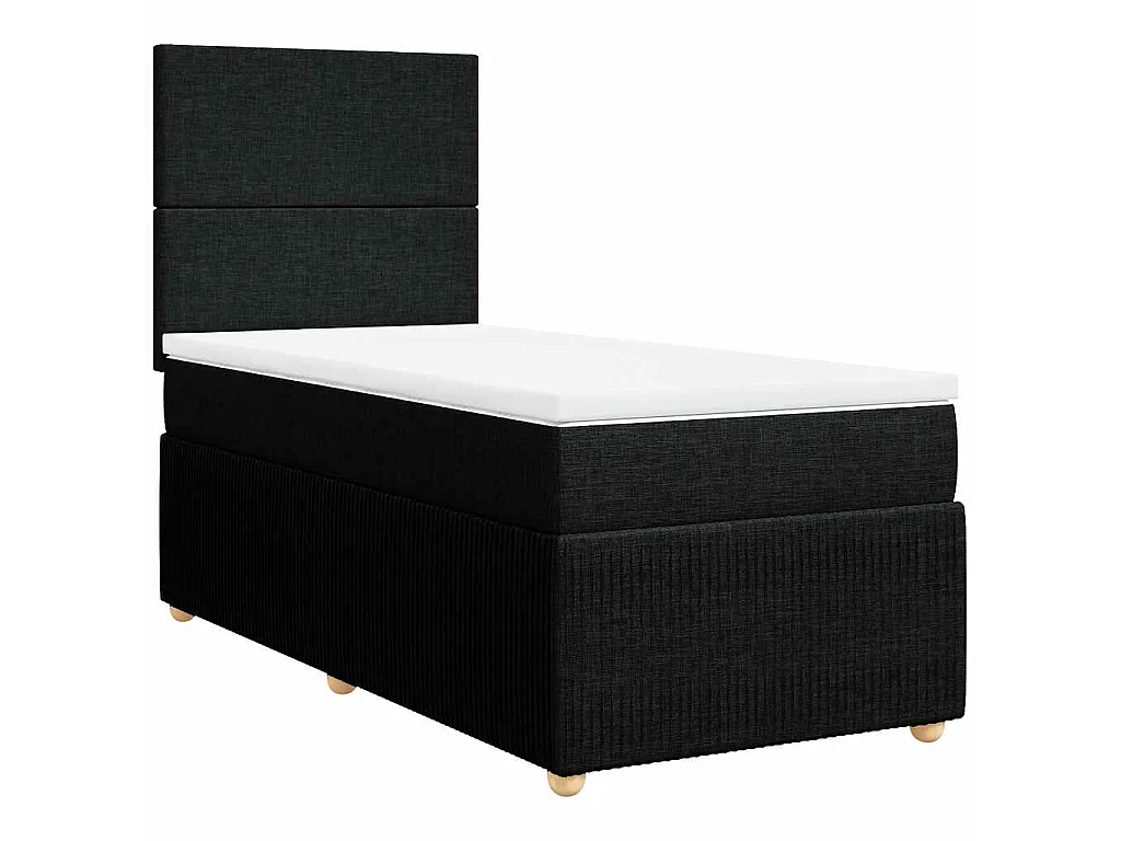 Boxspring met matras stof zwart 80x200 cm