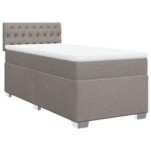 Boxspring met matras stof taupe 80×200 cm