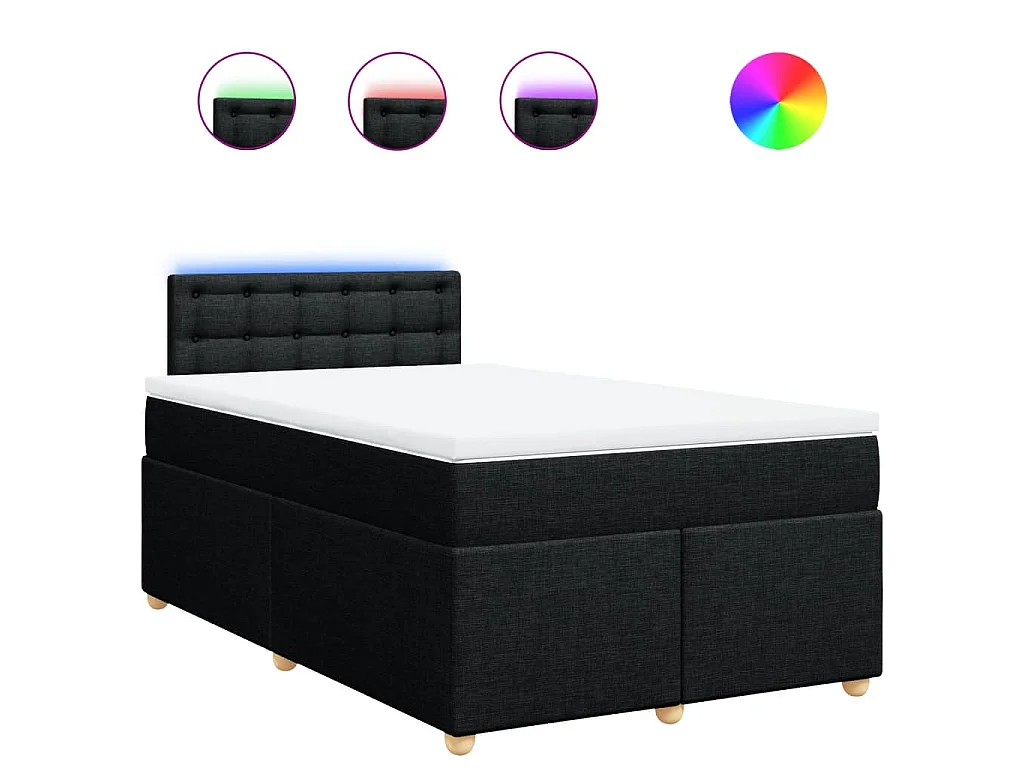 Boxspring met matras stof zwart 120x200 cm