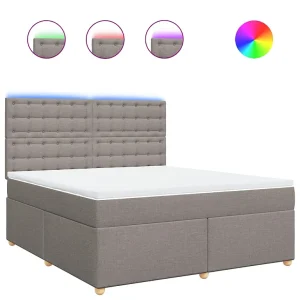 Boxspring met matras stof taupe 180×200 cm Boxspring met matras stof taupe 180×200 cm