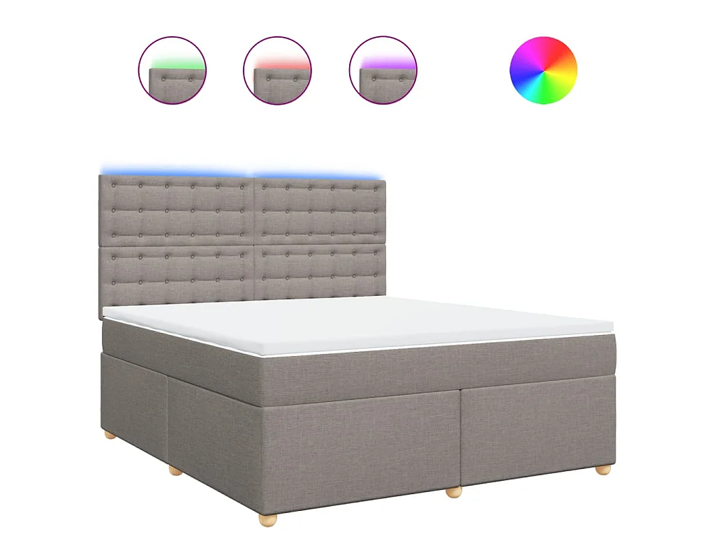 Boxspring met matras stof taupe 180x200 cm