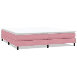 Boxspring zonder matras fluweel roze 200×210 cm