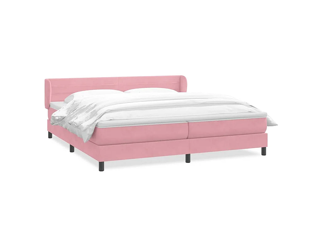 Boxspring met matrassen fluweel roze 180x210 cm