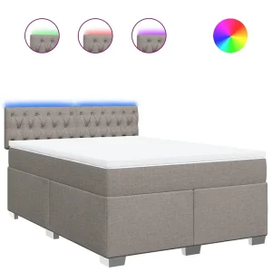 Boxspring met matras stof taupe 160×200 cm Boxspring met matras stof taupe 160×200 cm