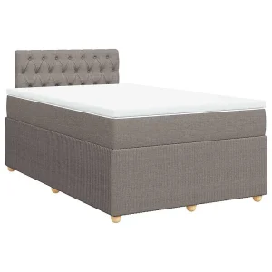 Boxspring met matras stof taupe 120×190 cm