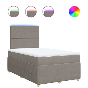 Boxspring met matras stof taupe 120×190 cm Boxspring met matras stof taupe 120×190 cm