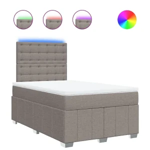 Boxspring met matras stof taupe 120×190 cm Boxspring met matras stof taupe 120×190 cm