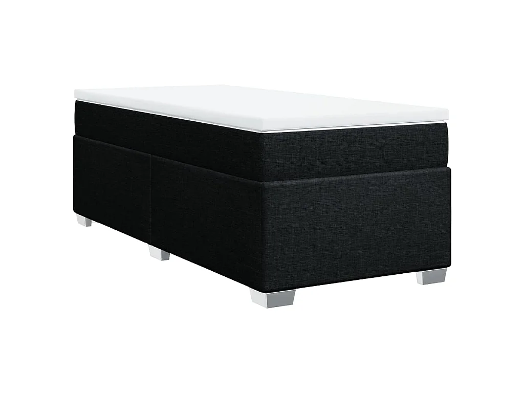Boxspring met matras stof zwart 90x190 cm