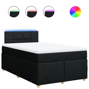Boxspring met matras stof zwart 120×200 cm Boxspring met matras stof zwart 120×200 cm