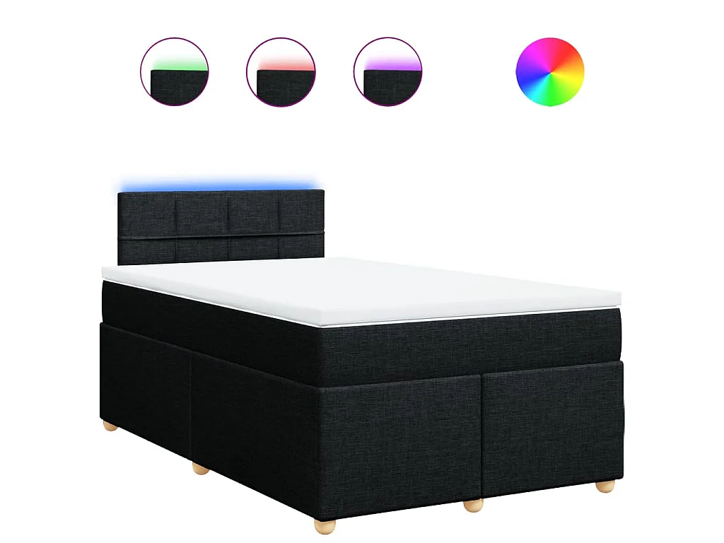 Boxspring met matras stof zwart 120x200 cm