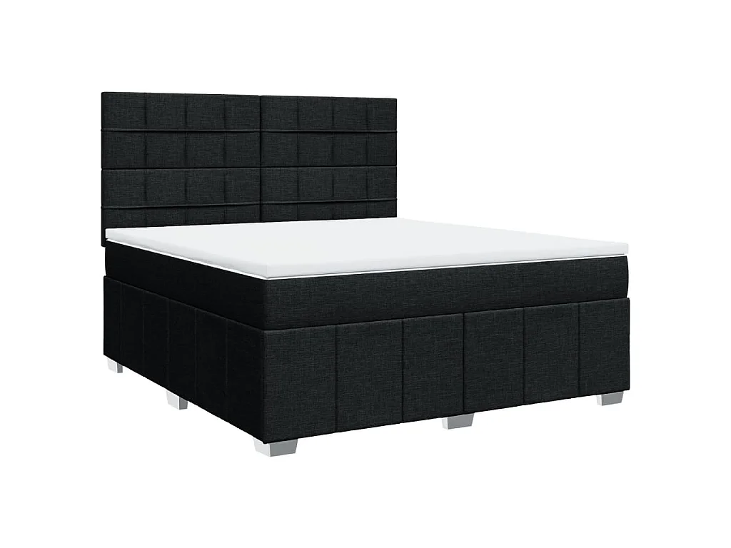 Boxspring met matras stof zwart 180x200 cm