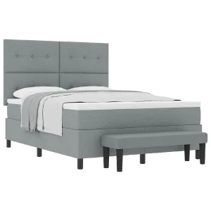 Boxspringbed met matras Lichtgrijs 160 x 200 cm Stof Boxspringbed met matras Lichtgrijs 160 x 200 cm Stof