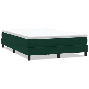 Boxspring zonder matras fluweel donkergroen 160×210 cm Boxspring zonder matras fluweel donkergroen 160×210 cm