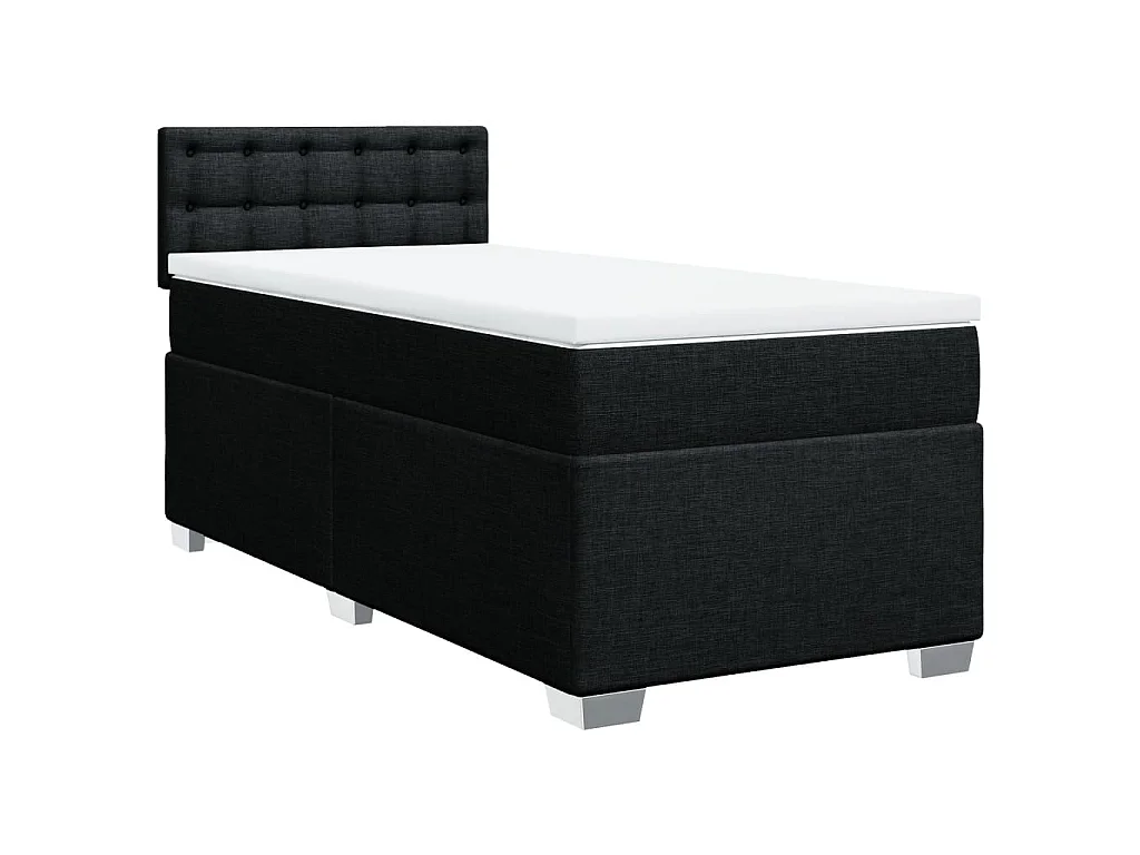 Boxspring met matras stof zwart 90x200 cm
