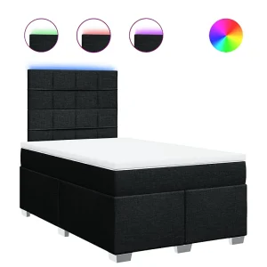 Boxspring met matras stof zwart 120×190 cm Boxspring met matras stof zwart 120×190 cm