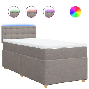 Boxspring met matras stof taupe 100×200 cm Boxspring met matras stof taupe 100×200 cm