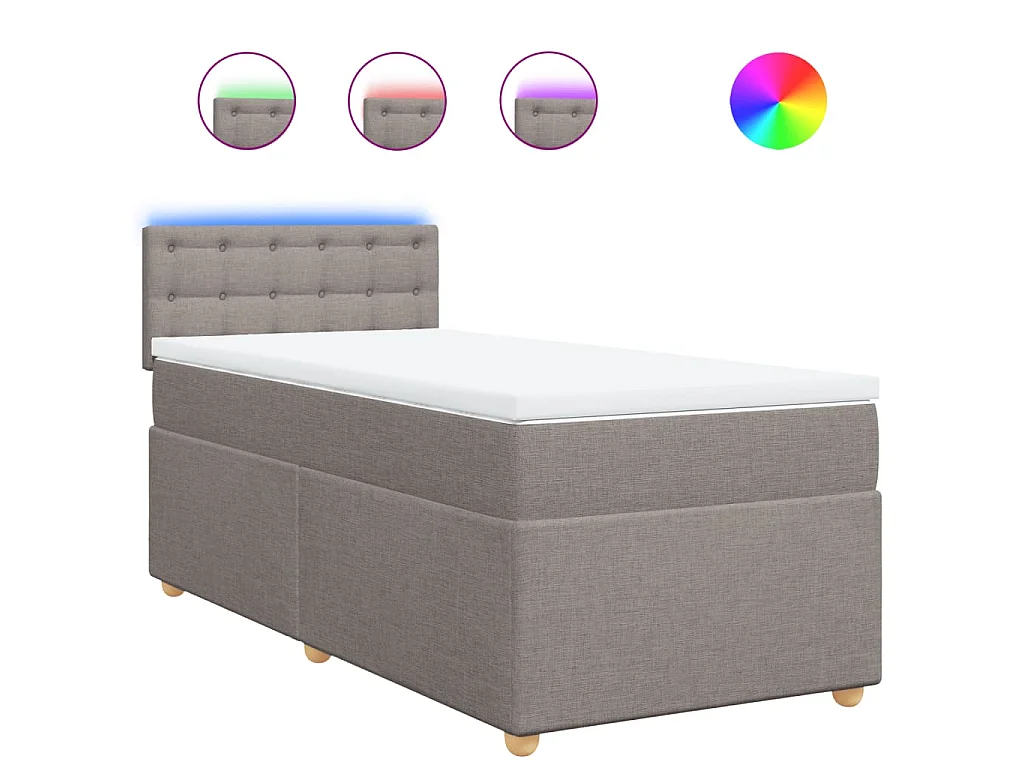 Boxspring met matras stof taupe 100x200 cm
