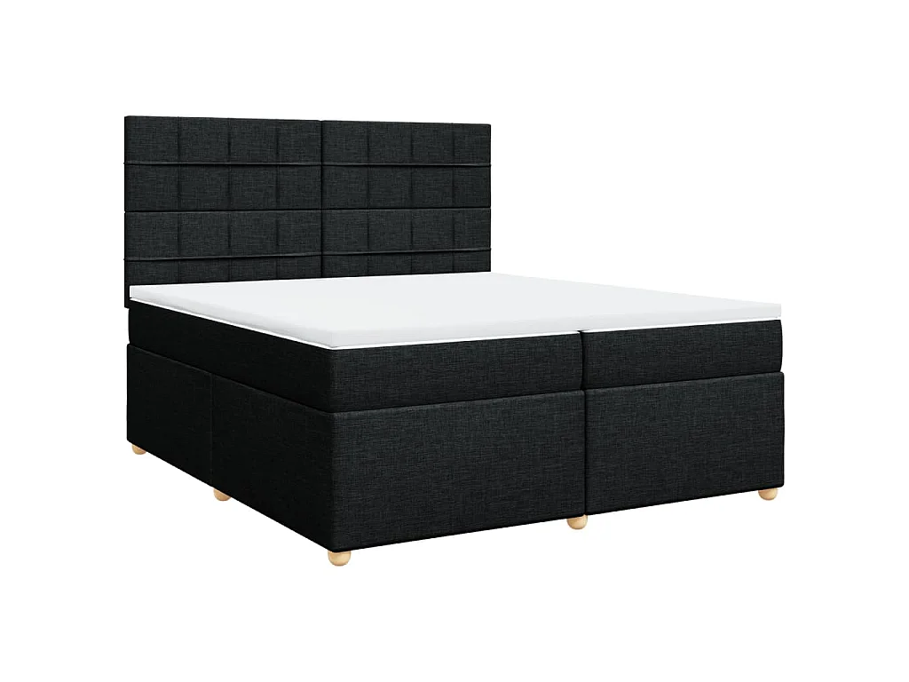Boxspring met matras stof zwart 200x200 cm