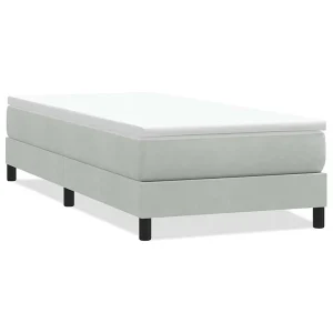 Boxspringbed zonder matras 80×210 cm fluweel lichtgrijs Boxspringbed zonder matras 80×210 cm fluweel lichtgrijs