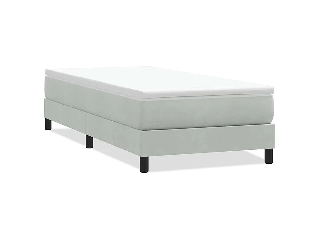 Boxspringbed zonder matras 80x210 cm fluweel lichtgrijs