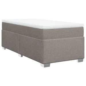 Boxspring met matras stof taupe 90×200 cm Boxspring met matras stof taupe 90×200 cm