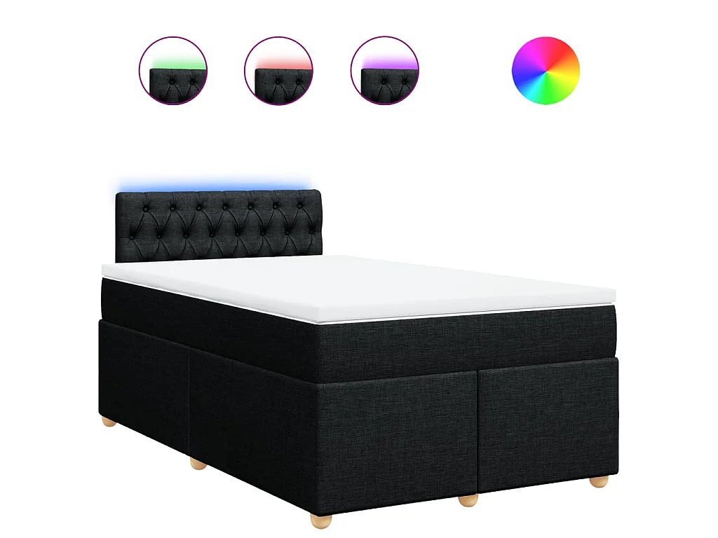 Boxspring met matras stof zwart 120x200 cm
