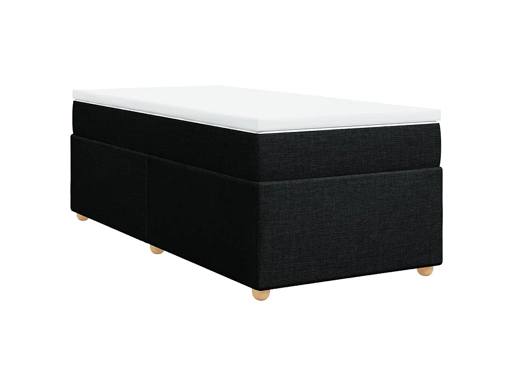 Boxspring met matras stof zwart 90x200 cm