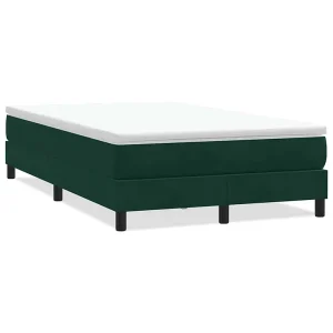 Boxspring zonder matras fluweel donkergroen 120×210 cm Boxspring zonder matras fluweel donkergroen 120×210 cm