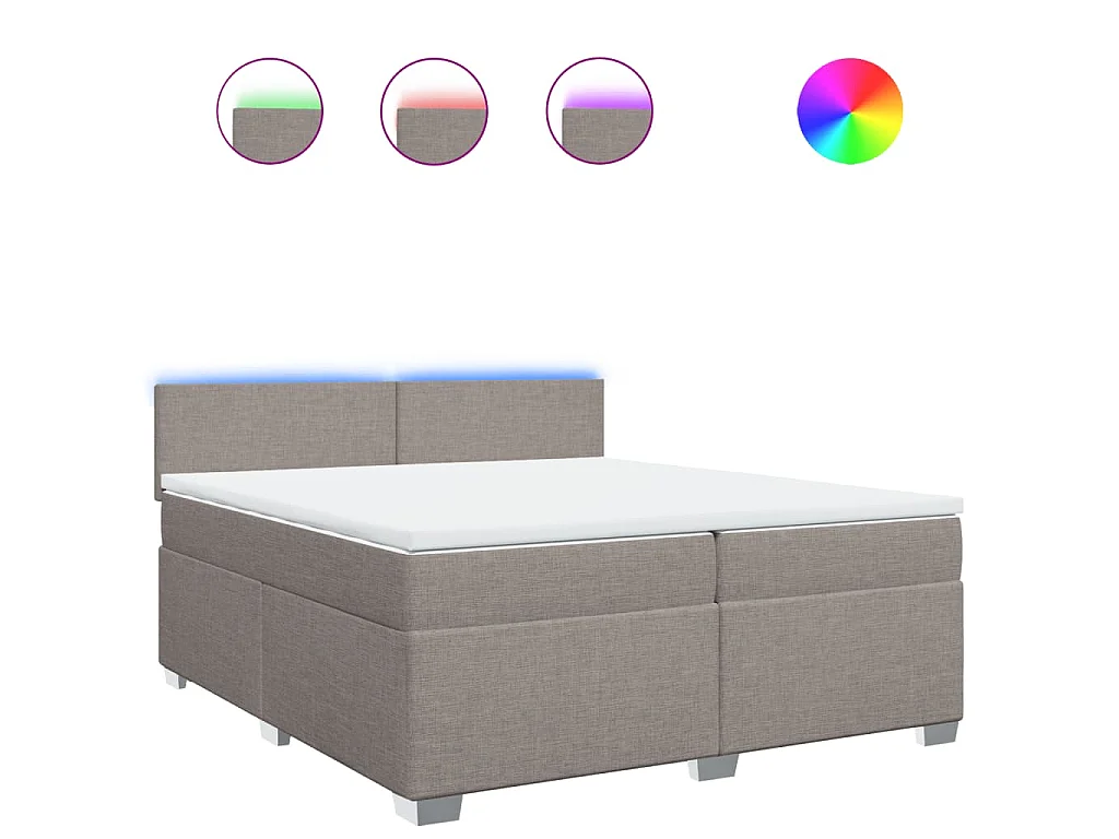 Boxspring met matras stof taupe 200x200 cm
