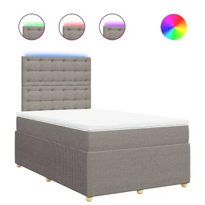 Boxspring met matras stof taupe 120×200 cm Boxspring met matras stof taupe 120×200 cm