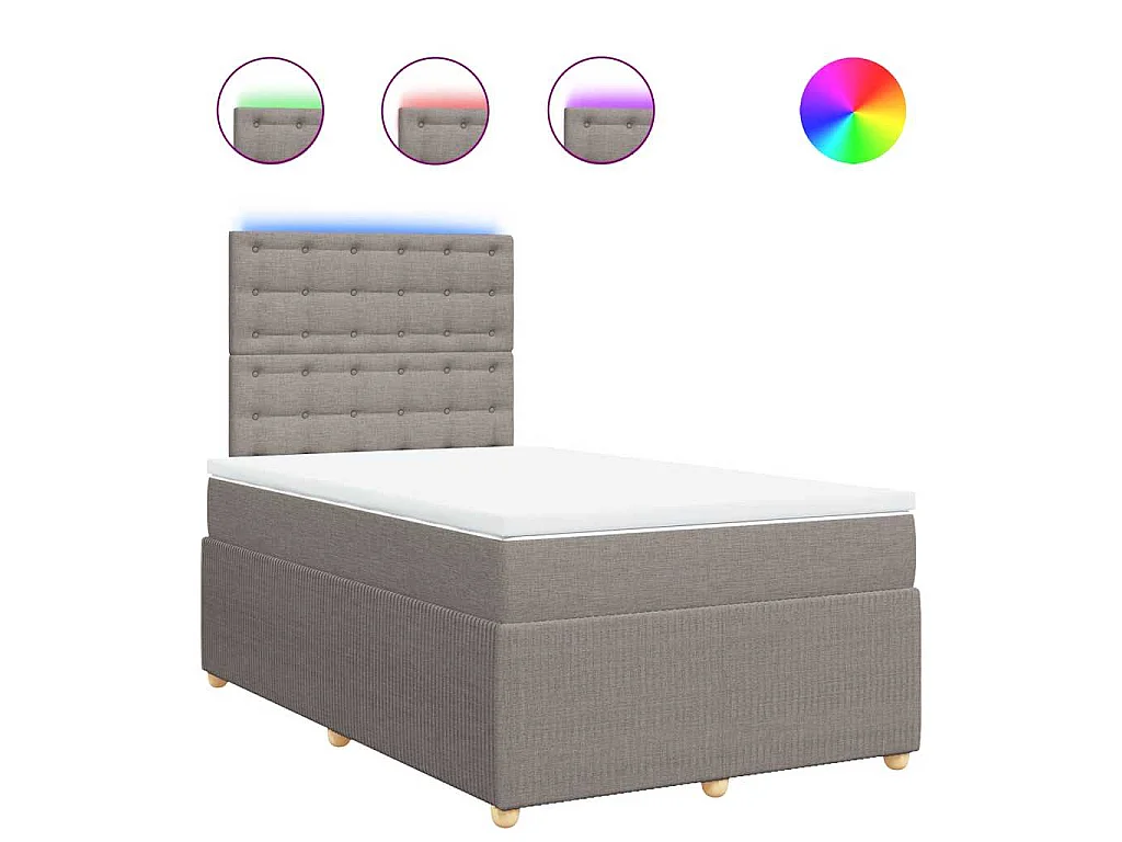 Boxspring met matras stof taupe 120x200 cm