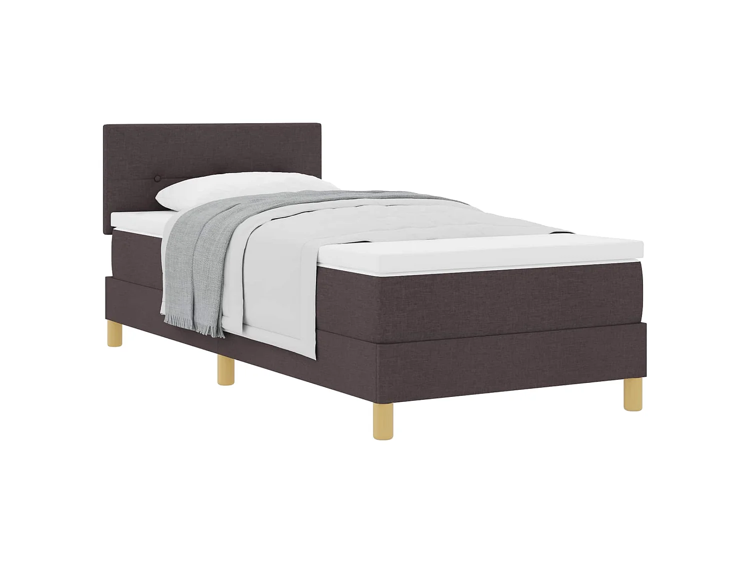 Boxspringbed met kussen Donkerbruin 100 x 200 cm Stof