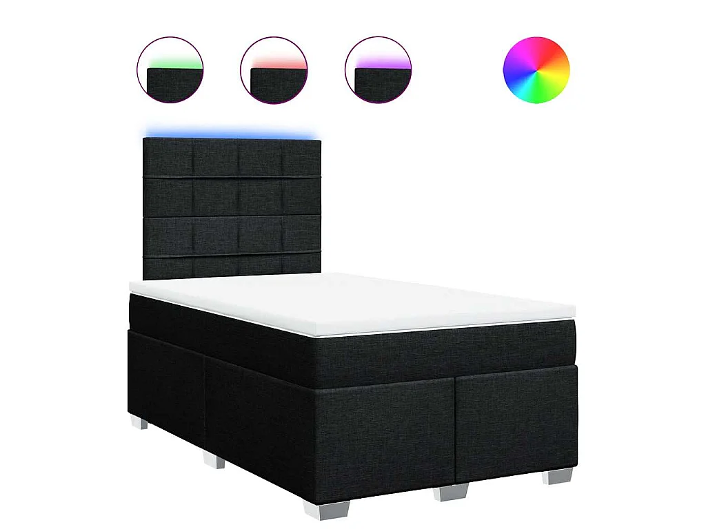 Boxspring met matras stof zwart 120x200 cm