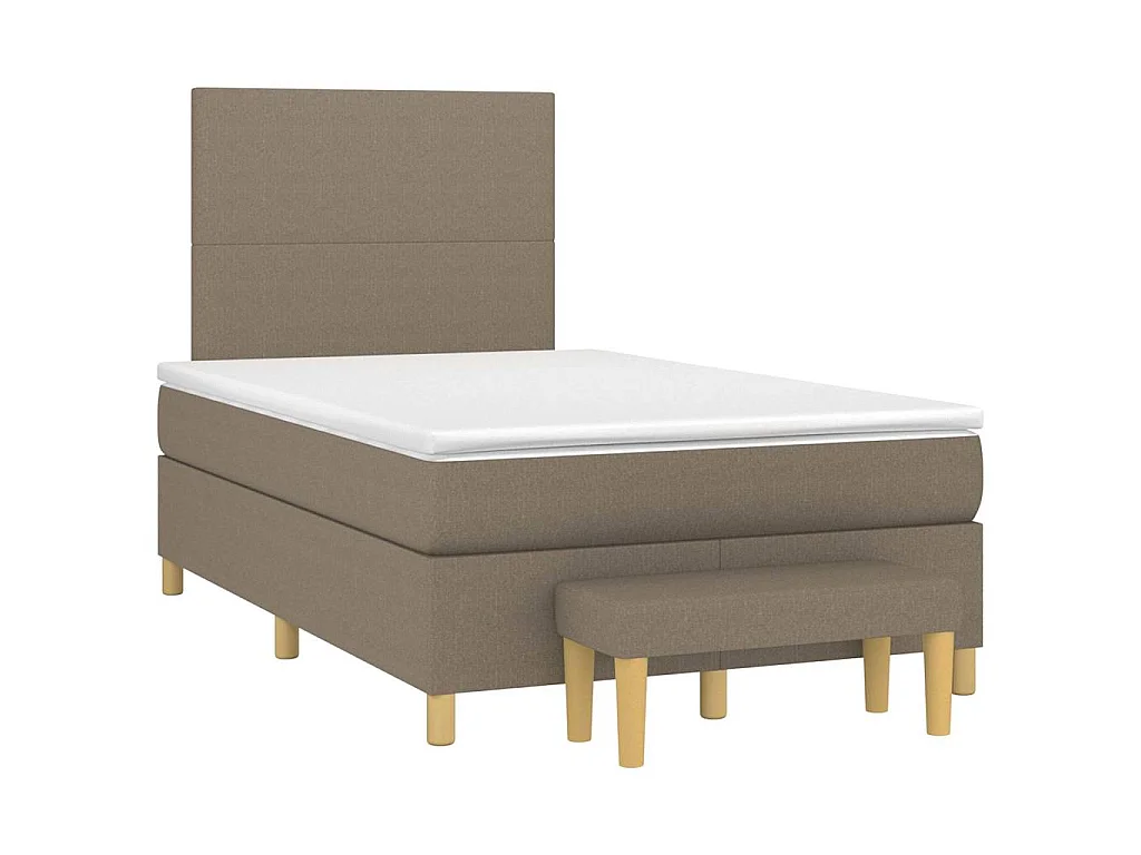 Boxspring met matras stof taupe 120x190 cm