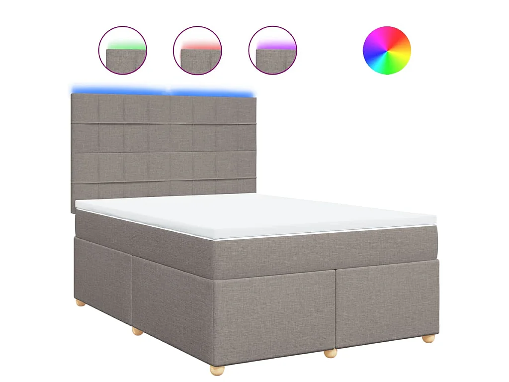 Boxspring met matras stof taupe 160x200 cm