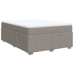 Boxspring met matras stof taupe 140×200 cm