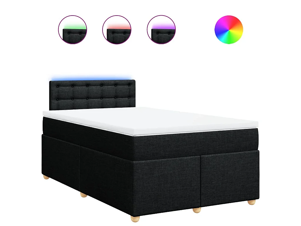 Boxspring met matras stof zwart 120x190 cm