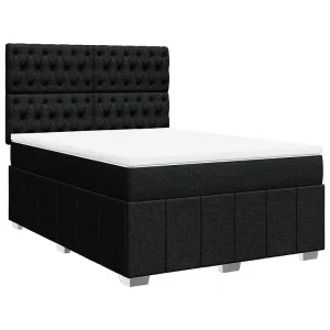 Boxspring met matras stof zwart 140×200 cm Boxspring met matras stof zwart 140×200 cm