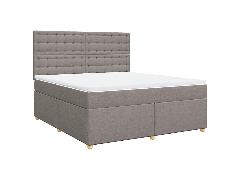 Boxspring met matras stof taupe 180x200 cm