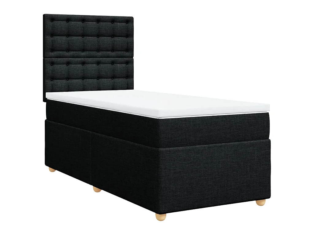 Boxspring met matras stof zwart 100x200 cm