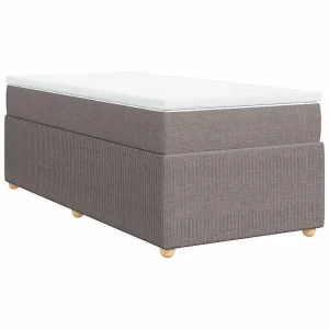 Boxspring met matras stof taupe 100×200 cm Boxspring met matras stof taupe 100×200 cm