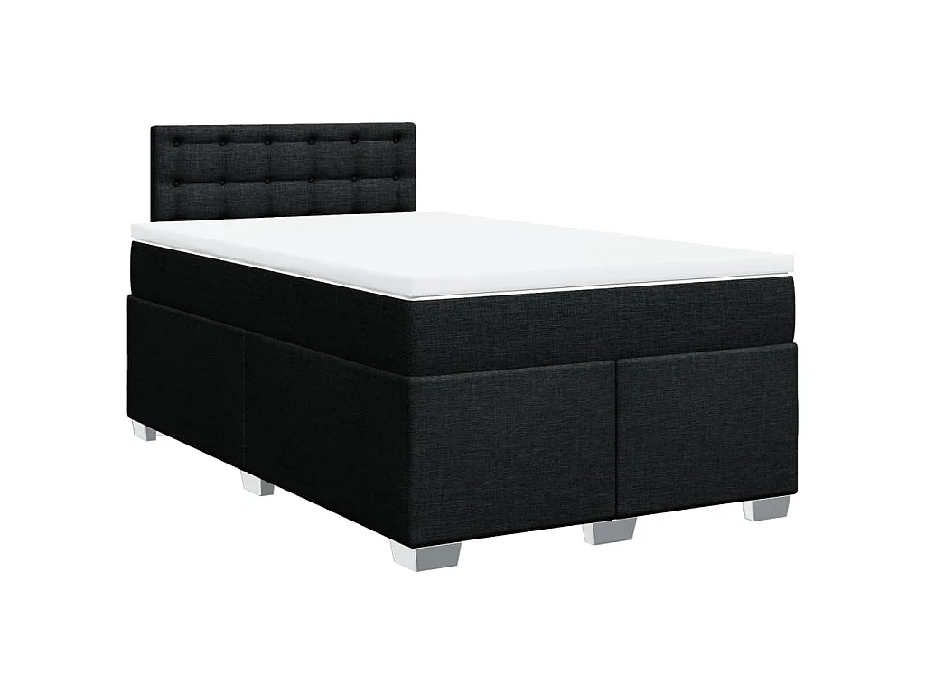 Boxspring met matras stof zwart 120x190 cm
