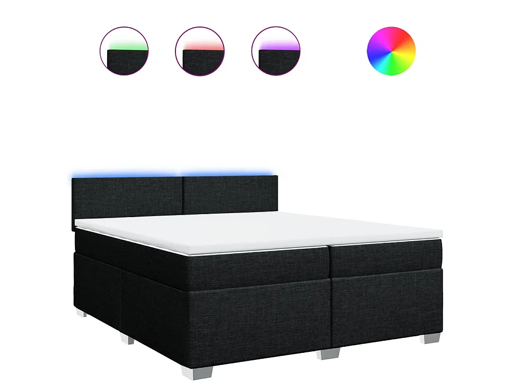 Boxspring met matras stof zwart 200x200 cm